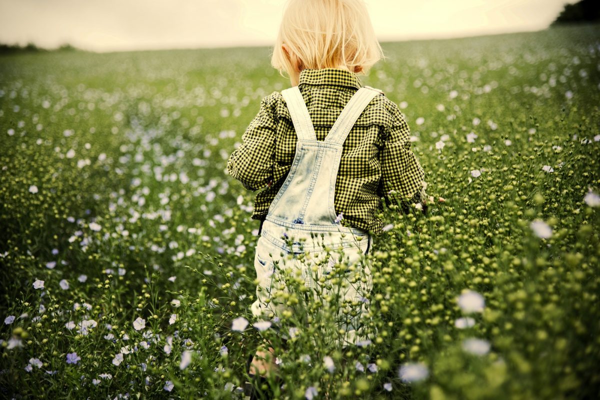 Kid in the garden